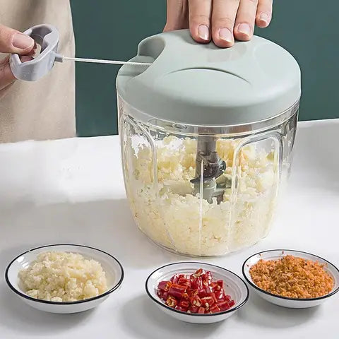 500/900ML Manual Meat Grinder Garlic Chopper Rotate Garlic Press Crusher Vegetable Onion Cutter Kitchen Cooking Accessories
