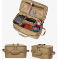 Outdoor-Camping-Aufbewahrungstasche mit großem Fassungsvermögen – Werkzeugtasche mit Erdnägeln und Picknick-Kochgeschirr-Utensilien-Set, Gaskanister-Organizer