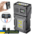 MINI USB rechargeable LED flashlight, portable flashlight with magnet at the end, super bright camping lantern, side COB emergency light