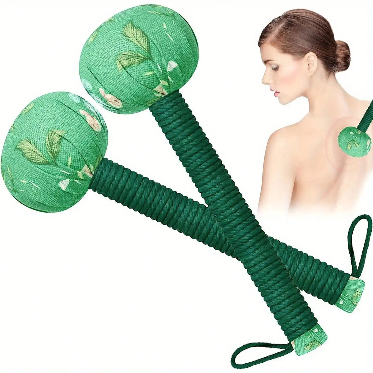 Long Handled Wormwood Massage Hammer for Lymphatic Drainage - Manual Full Body and Back Relief, Stress Reduction, Nylon Material