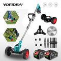 YOFIDRA 6 Zoll 12000RPM Elektrischer Rasenmäher 100-135cm Faltbarer Trimmer Schneid- und Beschneidungswerkzeug für Makita Akku