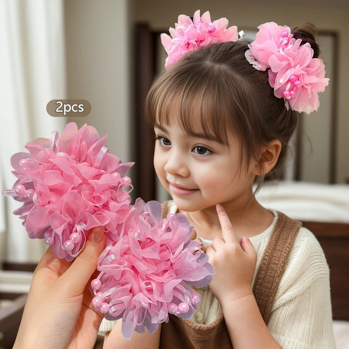 2 pink cute headband hair accessories for little girls for children