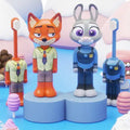 Cartoon Zootopia 2 Kids Toothbrush Transformable Retractable Soft Bristles Nick Judy Portable Design for Toddlers Oral Care Brush