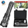 Wiederaufladbare LED-Taschenlampe, zoombare Taschenlampe mit LCD-Display, 3 Modi, wasserdicht, Hochleistungs-Handlicht, Outdoor, Wildnis, Camping