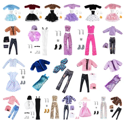 New Doll Clothes Costume Fashion Plush Party Skirt Outfit Dress Coat Compatible for 30cm Dolls Accessories Gift Toys for Children