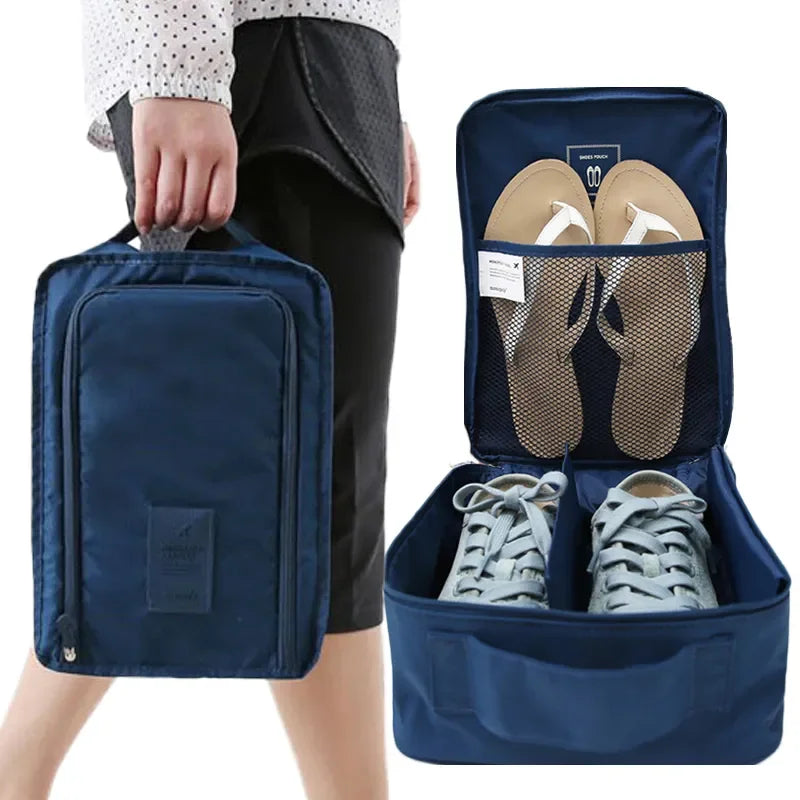 1pc Multifunctional Waterproof Shoes Clothes Bag Convenient Travel Storage Bag Nylon Portable Organizer Bags Shoe Sorting Pouch
