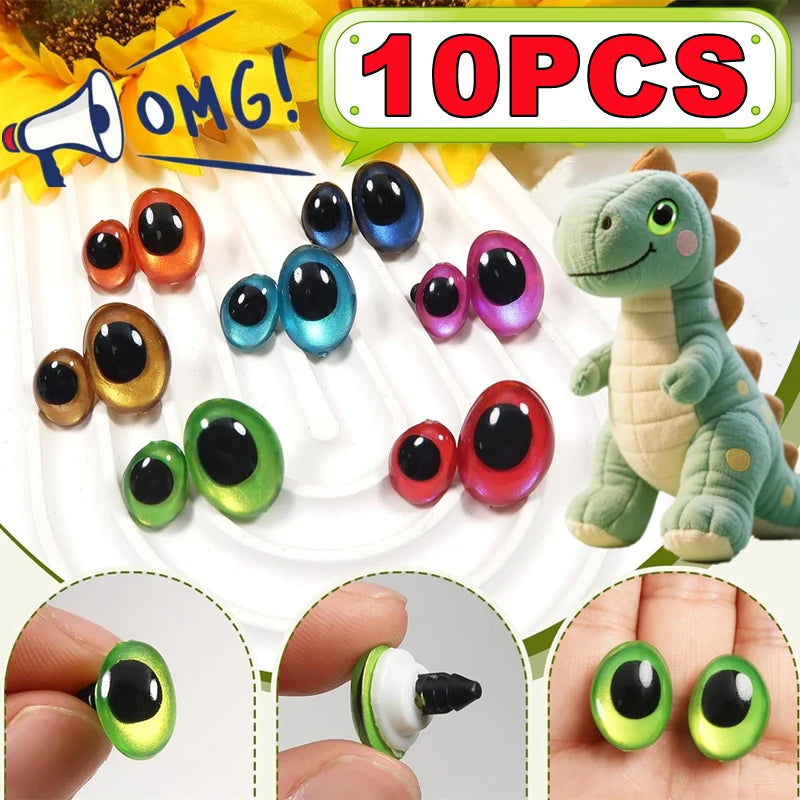 10PCS (5Pairs) 3D Bunte Sicherheit Augen Ovale Form für Häkeln Spielzeug Amigurumi DIY Spielzeug Puppe Machen Tier Auge puppe Spielzeug Zubehör
