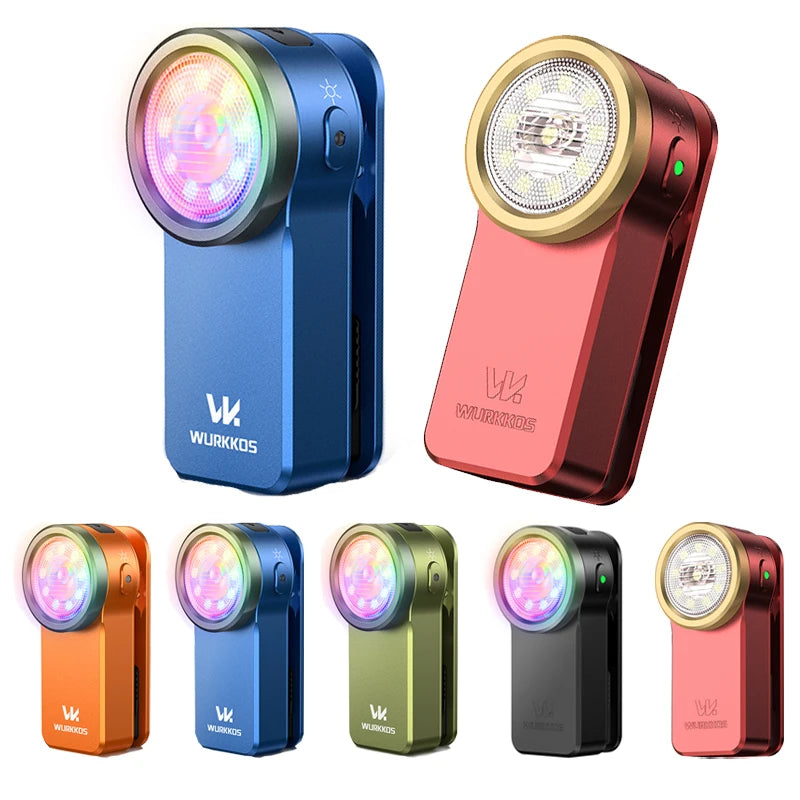 Wurkkos HD03 Clip-on Flashlight 680 Lumens USB-C Rechargeable Torch Mini Spotlight/Floodlight Portable EDC RGB Flashlight with Magnet Suitable for Daily Life, Camping and Emergencies