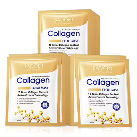 SADOER Collagen Face Mask, 30 Pack Pack Rich Collagen Essence Moisturizing Anti-Aging Anti-Wrinkle Brightening Face Mask Nourishing...