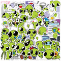 10/52 Stück grüne Alien-Aufkleber zum Selbermachen für Sammelalbum, Telefon, Gitarre, Laptop, Koffer, Wasserflasche, wasserfeste Aufkleber, Aufkleber für Kinderspielzeug