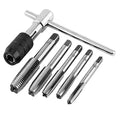 T-Handle Wrench M3 M4 M5 M6 M8 Hand Tap Reamer Thread Tapping Tool Set Adjustable Machine Screw Thread Tapping Drill