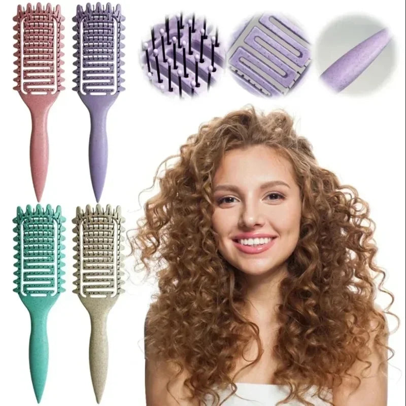 Curl Defining Styling Brush Hollow Out Detangling Hair Brush Tangled Wet Curly Hair Comb Shaping Curls Barber Hairdressing Tools