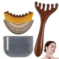 Lymphatische Kontur-Gesichtsbürste & Holz-Meridian-Massagekamm Antistatisch 6-Klauen, Kieferlinien-Formung, Drainage-Massagegerät für Gesicht & Kopf
