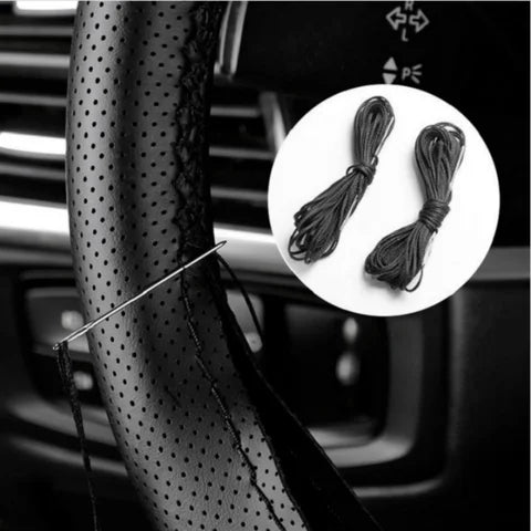 DIY Car Steering Wheel Cover Fiber Leather Needle Mesh Steering Wheel Non-Slip Car Styling Interior Accessories