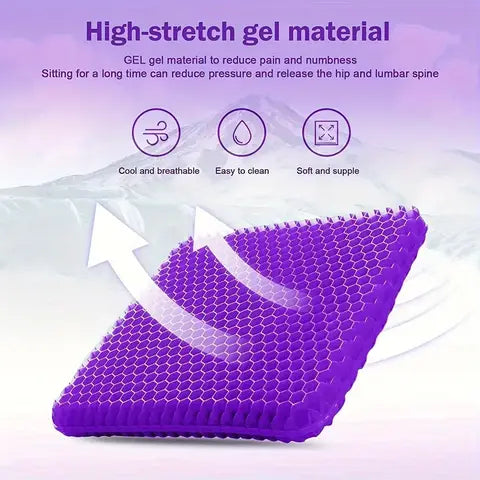 Gel Seat Cushion – Breathable Honeycomb Cushion for Office, Car & Travel