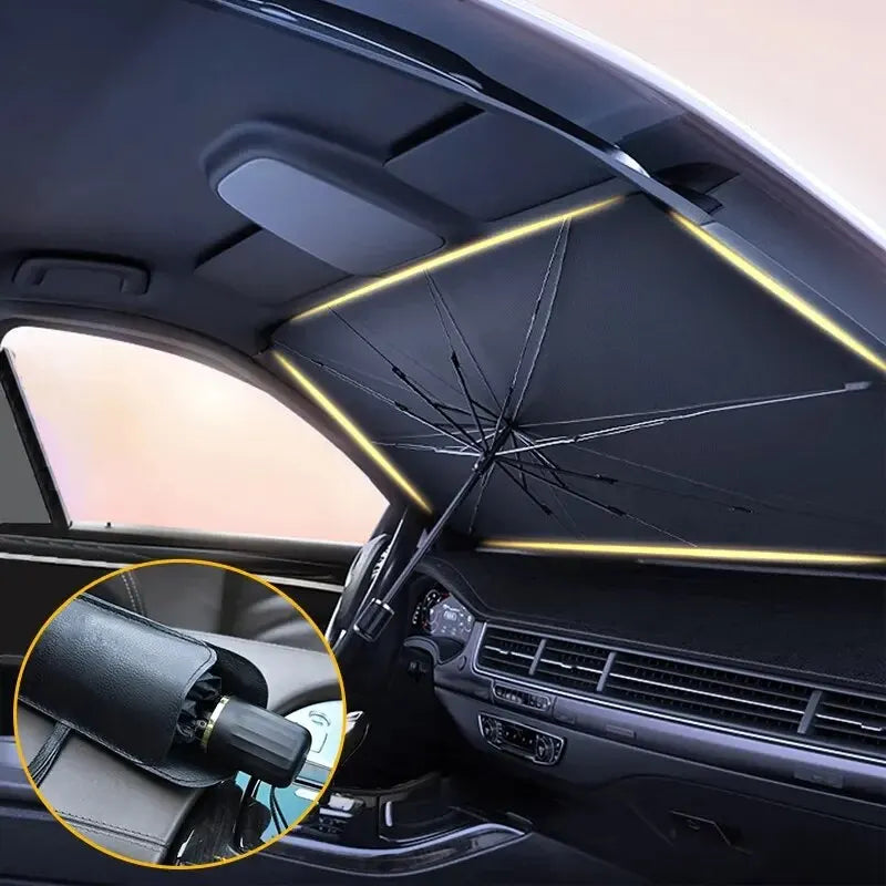 Car Parasol Umbrella Windshield Folding Parasol Front Umbrella Type Sun Shade for Car Window Summer Sun Protection Accessories