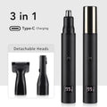 3-in-1 Electric Ear and Nose Hair Trimmer for Men, Portable Nose Hair Trimmer for Men and Women, Ear, Nose, Eyebrow and Facial Hair Trimmer