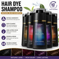 200ml Hair Dye Shampoo for Gray Hair, Natural Hair Dye Kit, Semi-Permanent Hair Dye Shampoo for Women and Men, Black, Brown, Purple