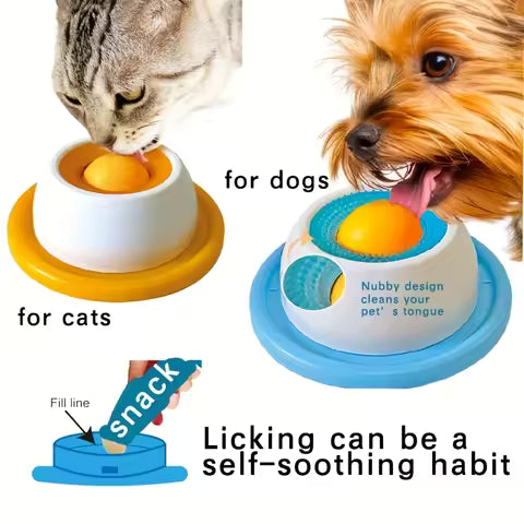 Pet Lick Mat Yogurt Lick Plate Slow Feeder for Dogs & Cats - Interactive Snack Bowl, Promotes Dental Health, Pet Lick Mat