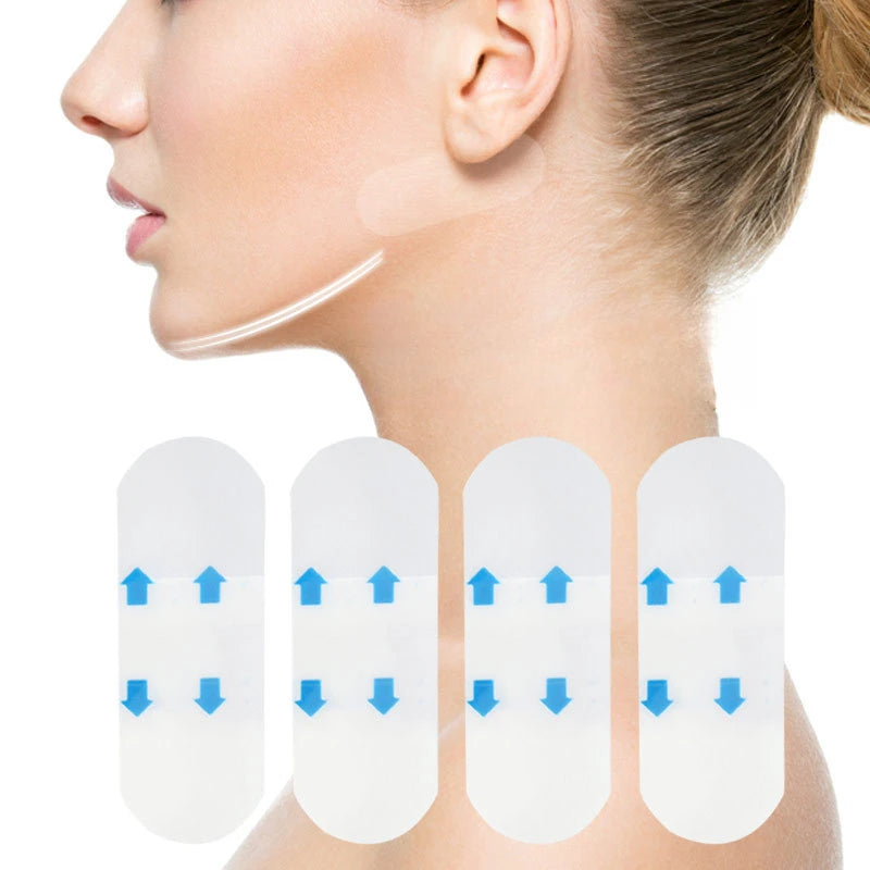 4/80 Stück V-Lift Gesichtsaufkleber Unsichtbares Make-up Klebendes Lifting-Tape Schlankmachender Patch Atmungsaktiver Aufkleber zur Straffung des Kinns