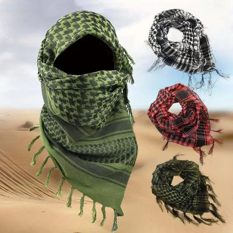 1/2/3 Stück Keffiyeh Taktischer Wüstenschal Wrap Shemagh Kopf Hals Arabischer Schal Keffiyeh Schal Wrap für Männer und Frauen