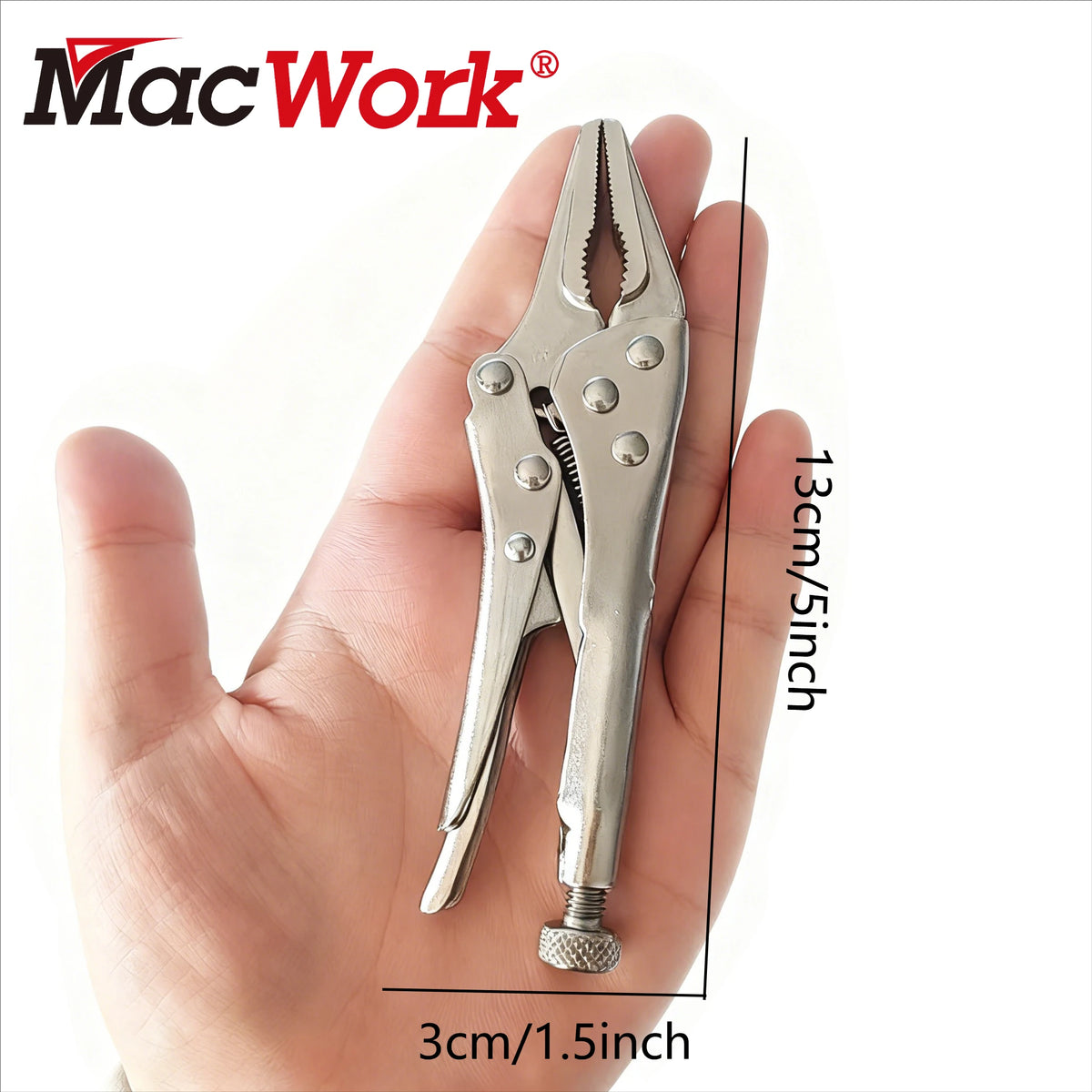 5-Zoll-Hochleistungs-Mini-Zange mit scharfer Spitze – höhenverstellbar, rutschfester Griff, kompaktes und robustes Metallklemmwerkzeug