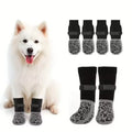 4 Stück Wasserdichte Hundepfotenschoner Rutschfeste Stiefel mit Traktionskontrolle Verstellbare Socken für Verletzte Pfoten Ältere Hunde