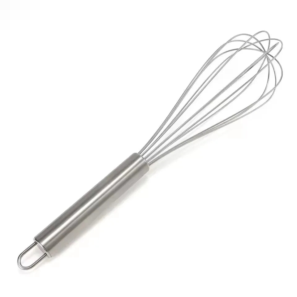 LMETJMA 8" 10" 12" Egg Whisk Stainless Steel Whisk Kitchen Wire Balloon Whisk Milk Whisk Egg Mixing Mixer Tools