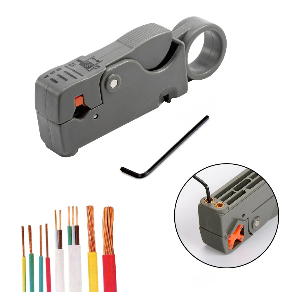 Wire Stripper, Cable Stripping Tool, Stainless Steel Hex Wrench Accessories, Insulated Electrician Pliers, Straight Type