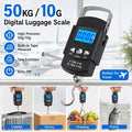 50 kg/10 g digitale Angelwaage mit Lineal, tragbare Reisegepäckwaage, digitale Angelwaage, Küchenwaage für Lebensmittel
