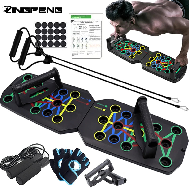 Push Up Board Set Portable Multifunctional Push Up Bar Foldable Fitness Equipment for Chest Abdomen Arms Back Training