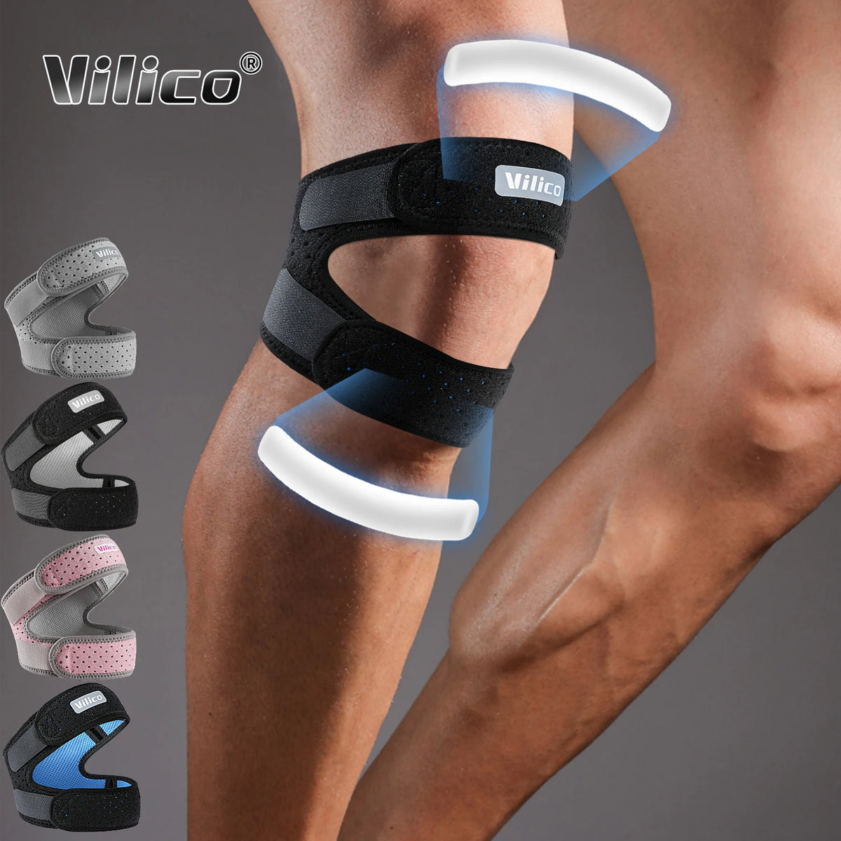 1Pcs Band Strap Einstellbare Iliotibial Knie Oberschenkel Hüfte ITB Syndrom Kompression Wrap Unterstützung, Atmungsaktive Patellar Sehnenscheidenentzündung