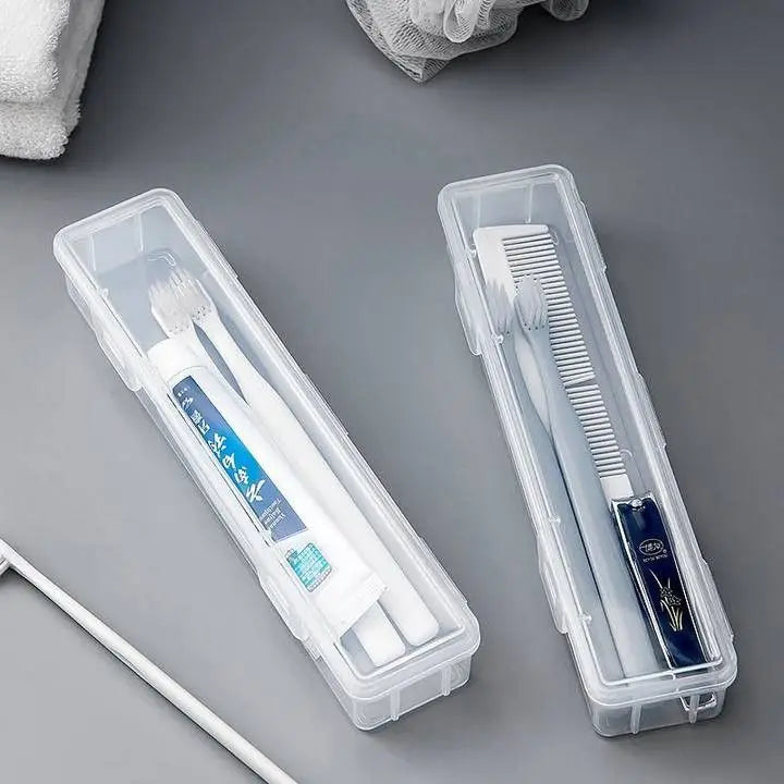 Transparente Zahnbürsten-Aufbewahrungsbox, praktischer Reise-Zahnbürstenhalter, tragbarer Zahnbürsten-Etui, Zahnbürsten-Reiseetui