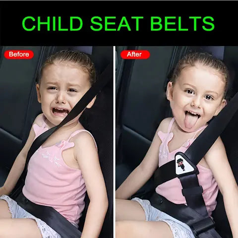 Child seat belt shoulder pad, protect children's travel protection, freely adjust the length according to height, anti-strangle device, essential for family travel, limit set
