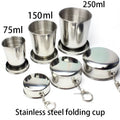 1 piece stainless steel extendable cup for outdoor travel, portable creative compression cup, practical mini cup, foldable cup