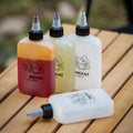 Outdoor-Camping-Ölspenderflasche, 120 ml, auslaufsicheres Essigglas, Quetschflasche mit Drehverschluss, HDPE zum Kochen, Grillen