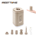 3-in-1 elektrische Mini-aufblasbare Pumpe mit Lichtern, kabelloser Luftkompressor, aufblasen, entleeren, Luftpumpen für Wandern, Campingausrüstung