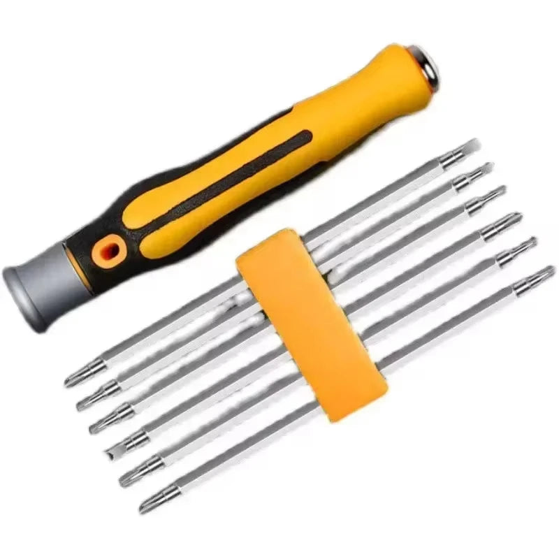 12 in 1 Screwdriver Set Magnetic Bit Cross Flat Screwdriver Head Multifunctional Precision Handheld Maintenance Tool for Home