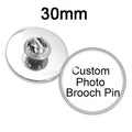 Personalize Custom Photo Logo Pattern Brooch Silver Plated Bronze Gift for Family Anniversary Collar 20mm/25mm/30mm Lapel Pins