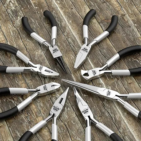 Mini Pliers, Diagonal Pliers, Curved Tip Round Pliers, Hand Tool for Beading, Insulated Pliers for DIY Jewelry Making, Small Jewelry Pliers Tools