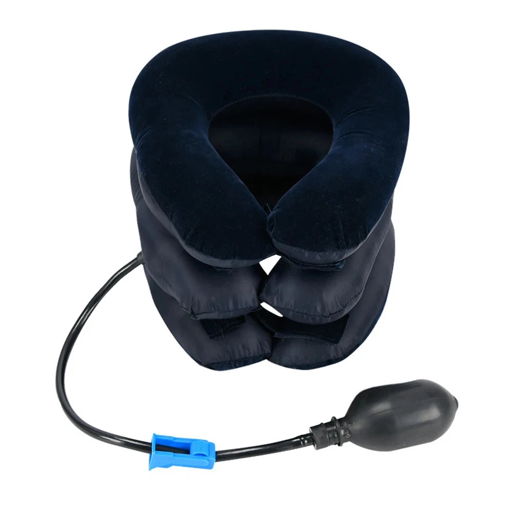 Inflatable Neck Stretcher Support, Air Neck Traction, 3 Tube Neck Supports, Stress Relief, Relaxation, Men and Women for Home Office