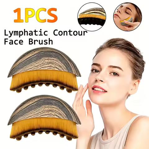 Lymphatic contour facial brush, ergonomically designed to fit the shapely drainage massager for the face and skin. Precise LBHL31
