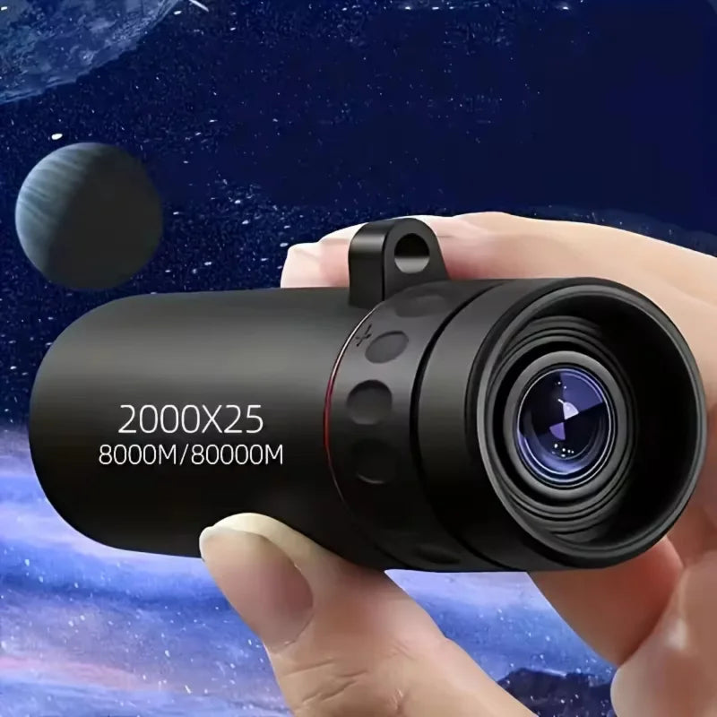 2000x25 HD Monocular Telescope Mini Portable Mobile Phone Telescope with Holder Outdoor Camping Hunting Bird Watching Telescopes