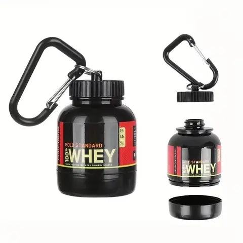 100ML Outdoor Sports Mini Portable Protein Container Powder Bottle With Whey Keychain Health Funnel Medicine Box Small Water Cup