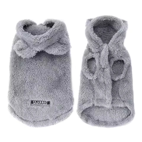 Soft Fleece Pet Dog Clothes Cute Hooded Coat for Small Medium Dogs Cats Autumn Winter Puppy Hooded Jacket Sweater Pug Clothes