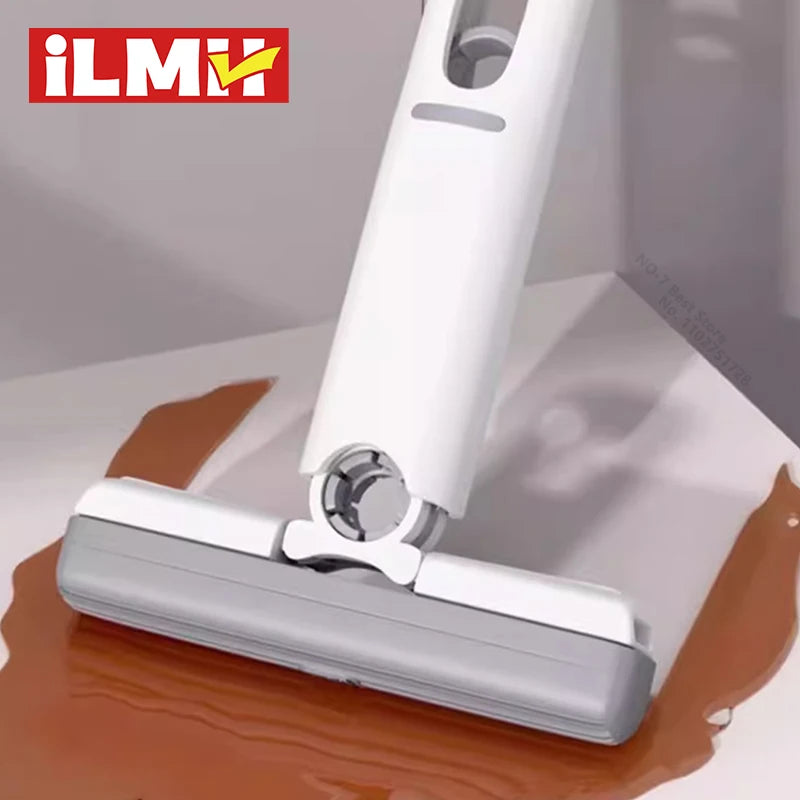 iLMH Mini Mop Self Wringing Mop Powerful Foldable Household Cleaning Tool No Hand Washing Strong Absorbent Mop for Bathroom Kitchen Desk