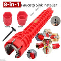 8 In 1 Flume Wrench Anti-slip Kitchen Sink Repair Tools Bathroom Faucet Assembly Wrench Plumbing Installation Wrench