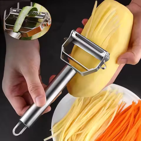 Kitchen Vegetable Peeler Stainless Steel Melon Slicer Double-Head Peeler Household Multi-Function Fruit And Vegetable Peeler