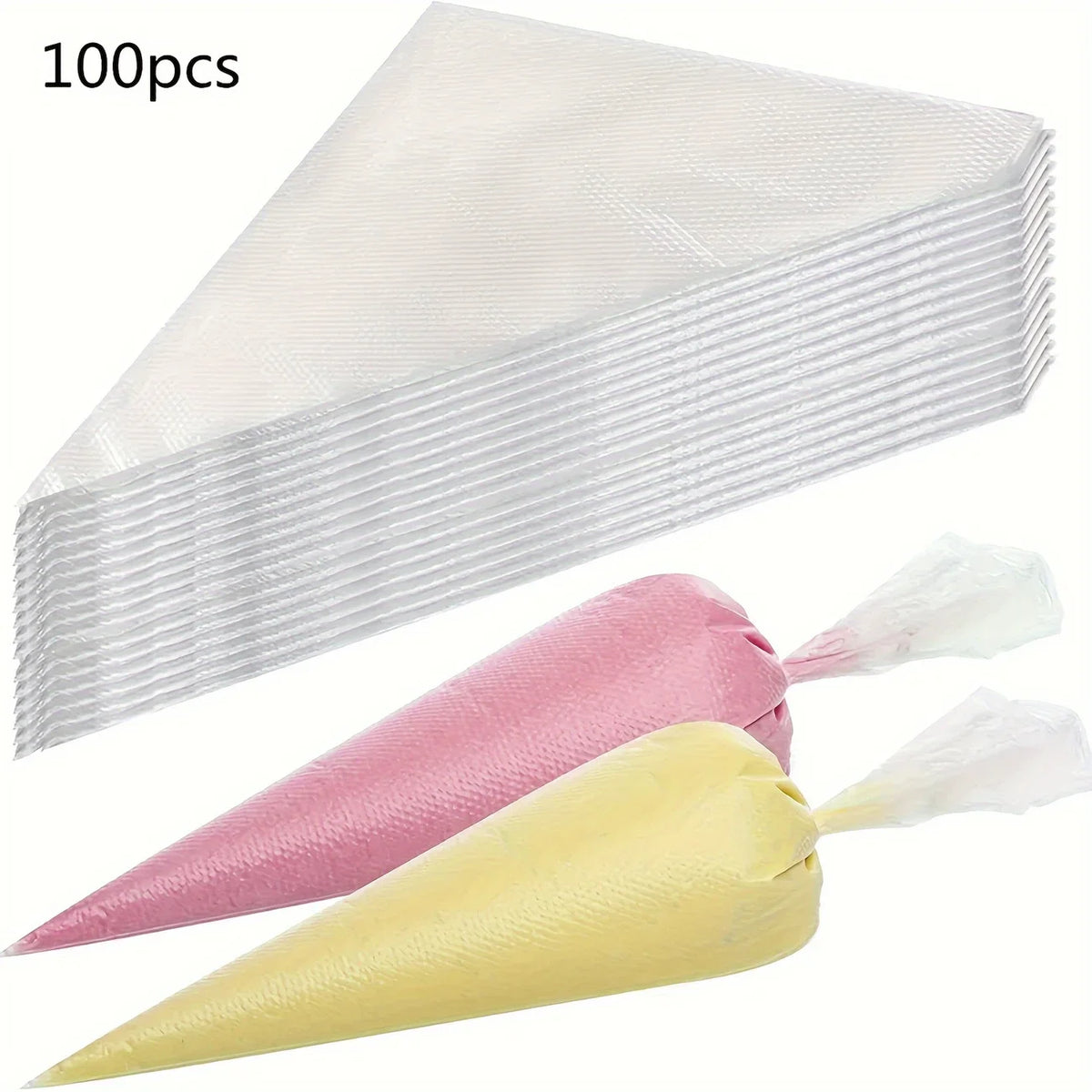 100 Stück Einweg-Spritzbeutel, extra stark und auslaufsicher, für Kuchendekoration, Backen, Zuckerguss und Basteln – langlebig und lebensmittelecht