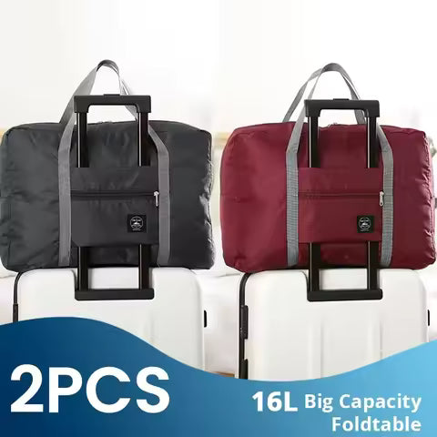 2-Pack Foldable Travel Bags – Carry-On Weekender & Overnight Bags